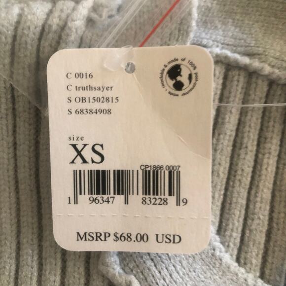 Free People NWT Naiome Trendy Neutral Cropped Rib Micro Vest Truthsyer (Gray) XS - Picture 9 of 15